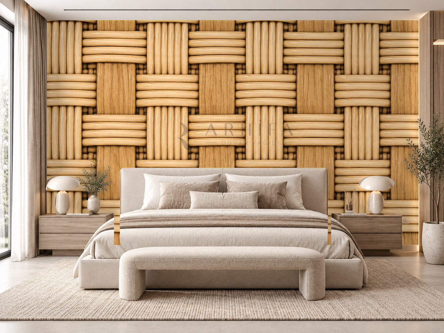— Rattan & Oak Duvar Kağıdı (RW-001) – görsel 1