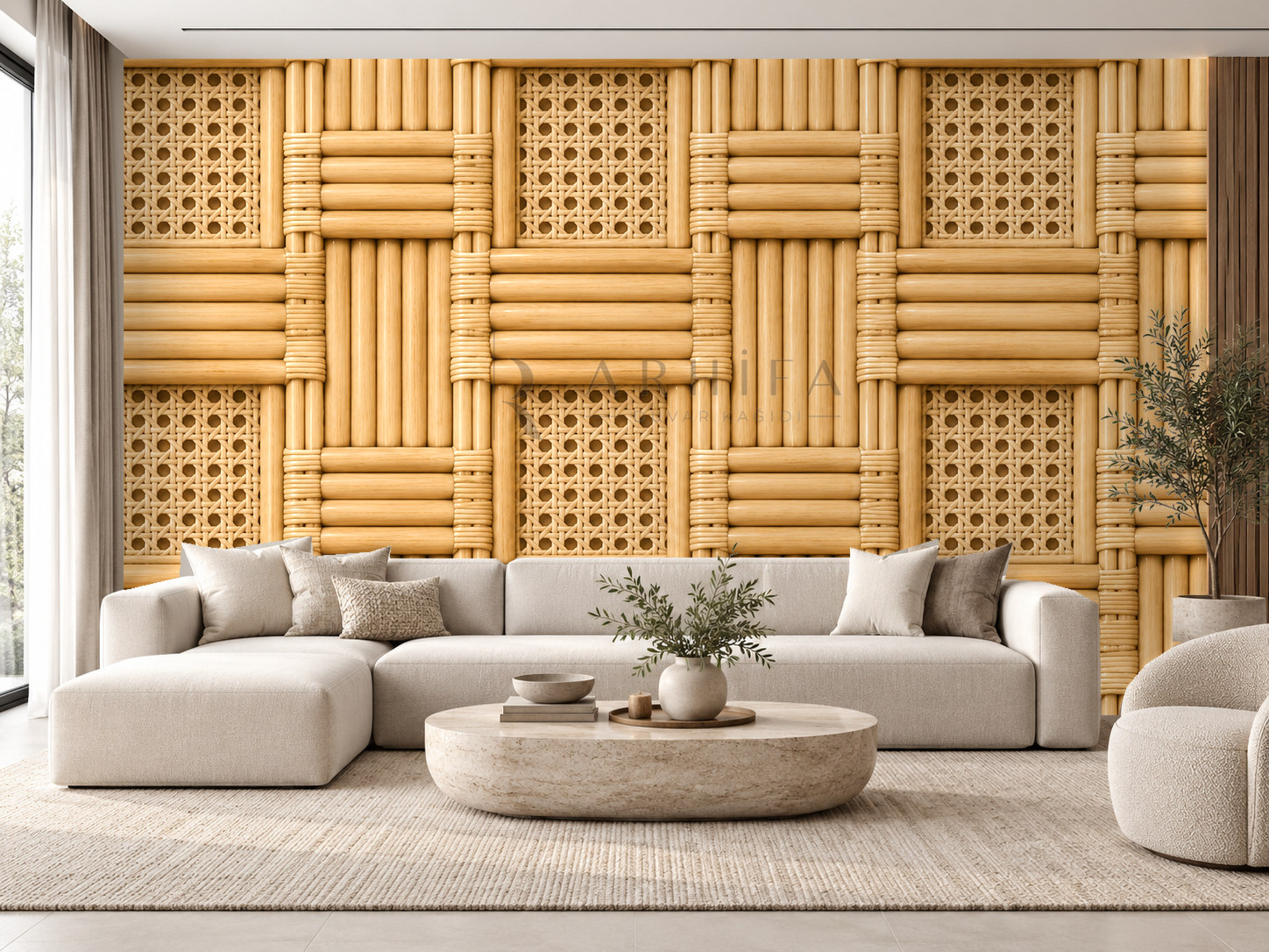 — Rattan Relief Duvar Kağıdı (RW-008) – görsel 1