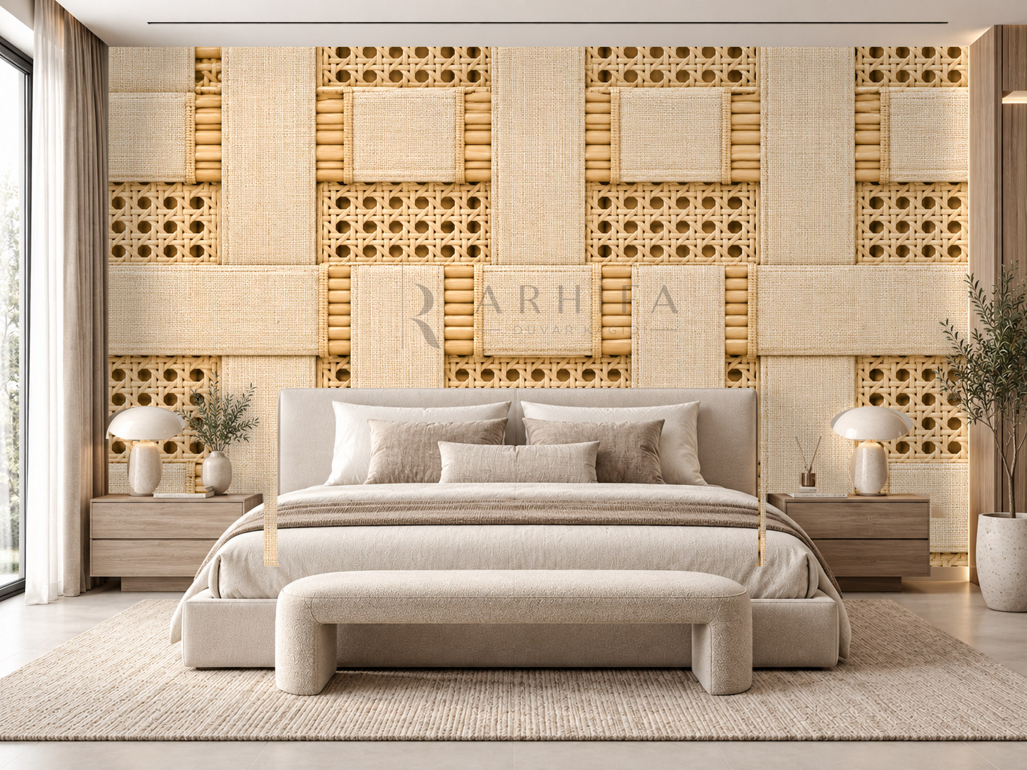 — Linen Cane Duvar Kağıdı (RW-011) – görsel 1