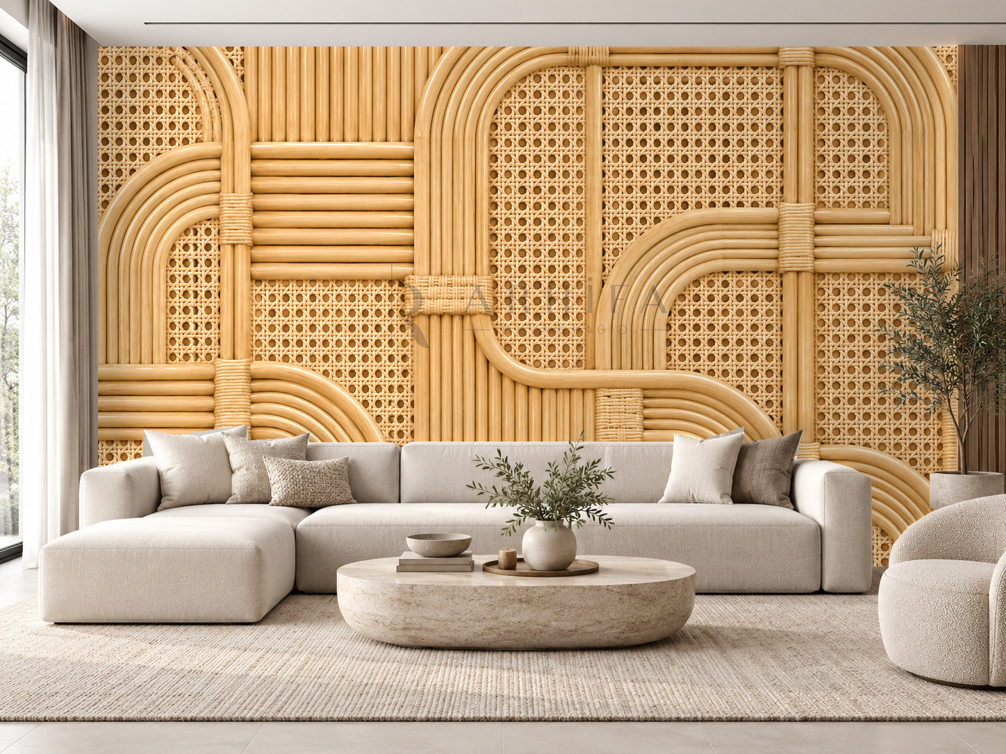 — Sculpted Rattan Duvar Kağıdı (RW-012) – görsel 1
