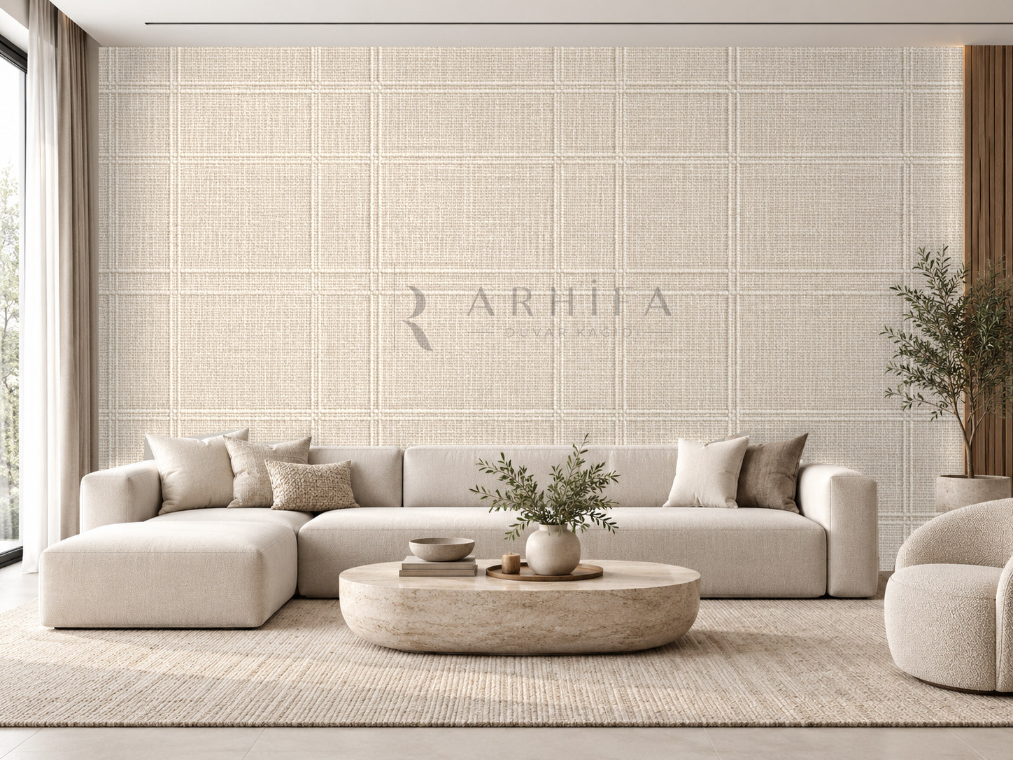 — Architectural Linen Duvar Kağıdı (TL-013) – görsel 1
