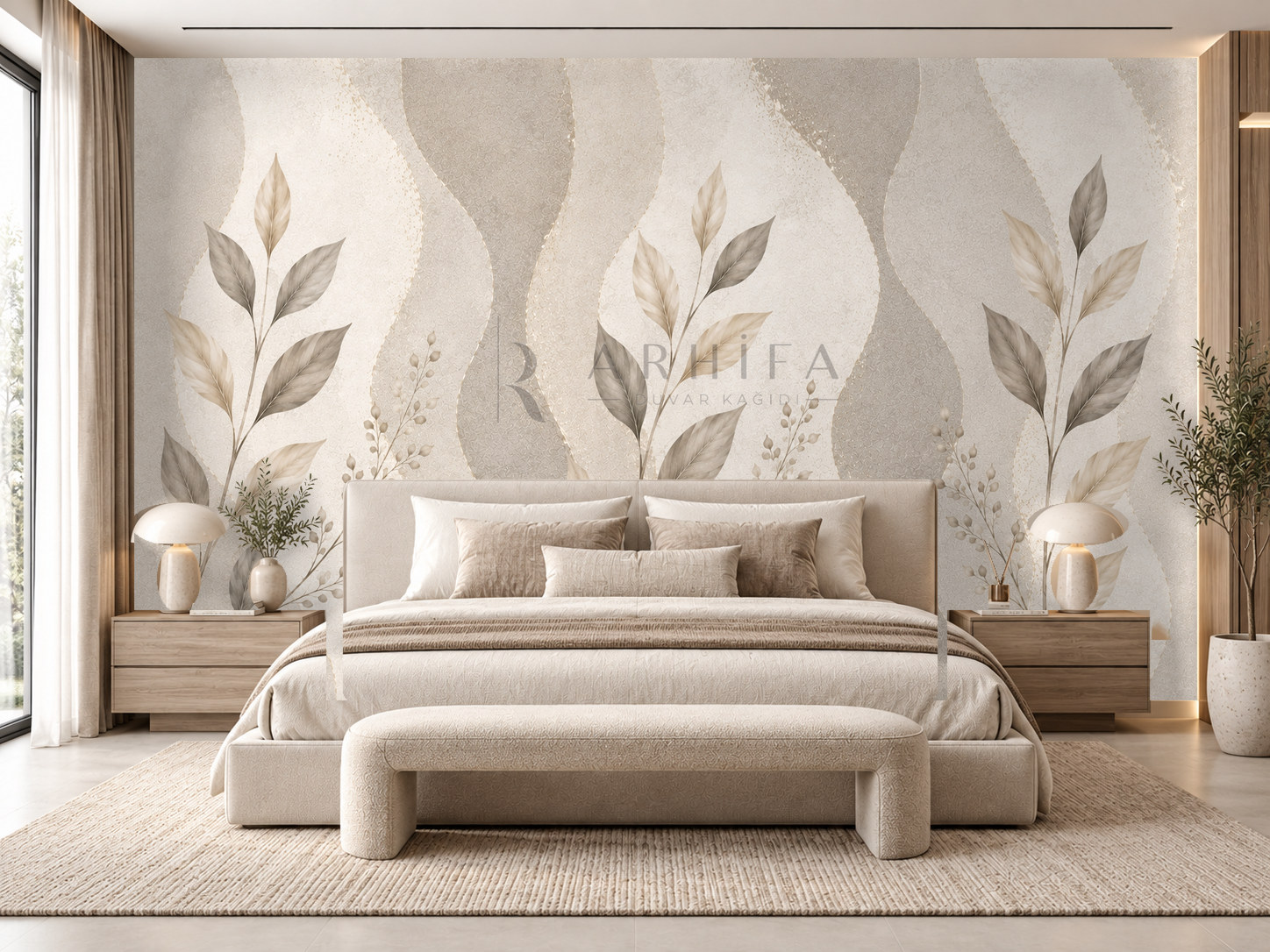 Elegant Greige Duvar Kağıdı (IH-012) – görsel 1