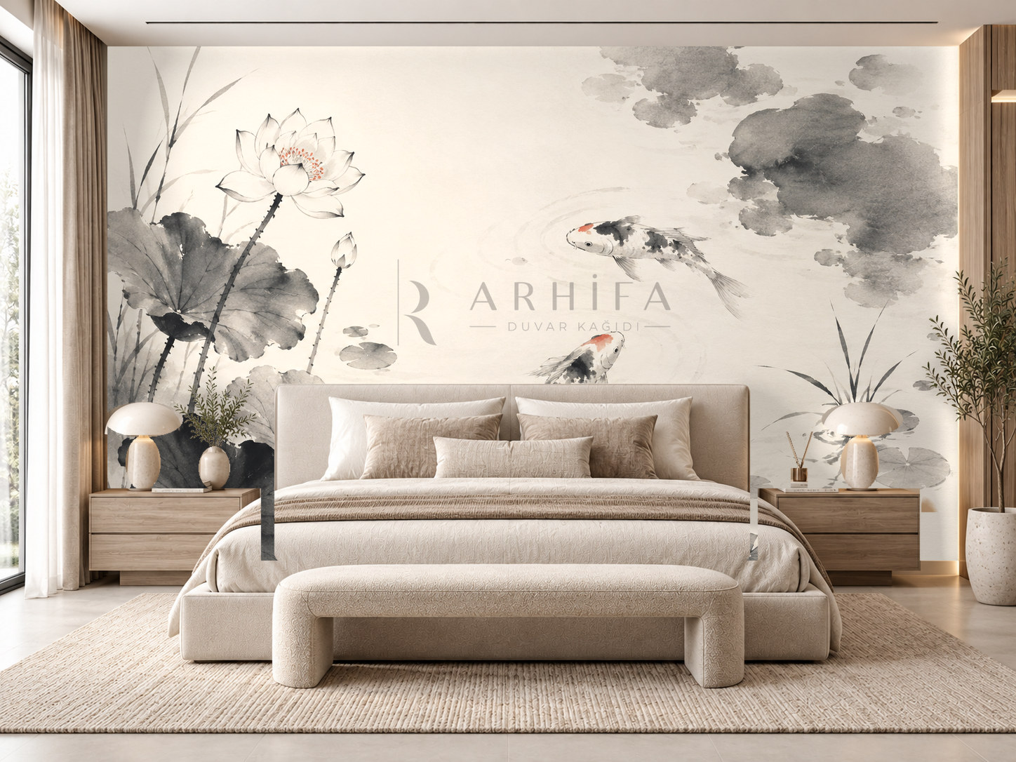 — Ink Koi Pond Duvar Kağıdı (JI-008) – görsel 1