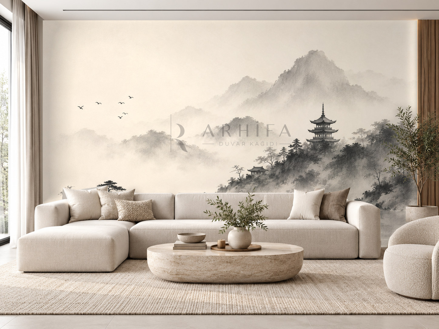 — Quiet Pagoda Duvar Kağıdı (JI-009) – görsel 1