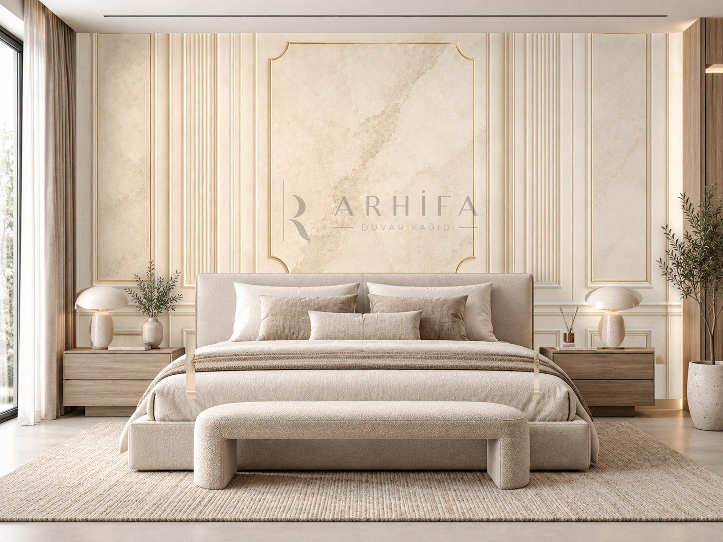 Luxury Paneling (Dekoratif duvar panelleri ve zarif çıta kompozisyonları) Duvar Kağıdı (LC-003) – görsel 1