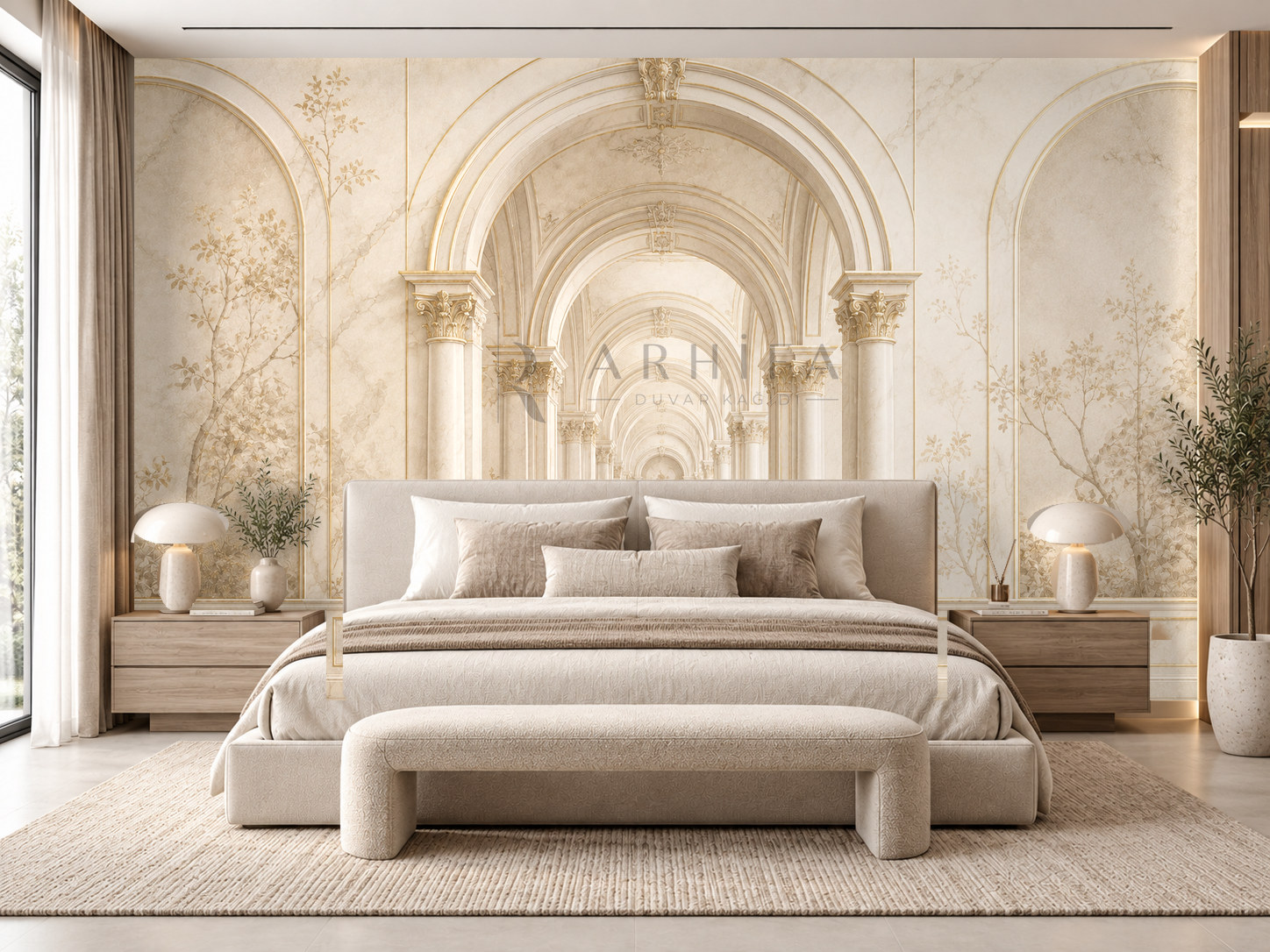 Classic Archways (Kemerler ve klasik mimari perspektifler) Duvar Kağıdı (LC-005) – görsel 1
