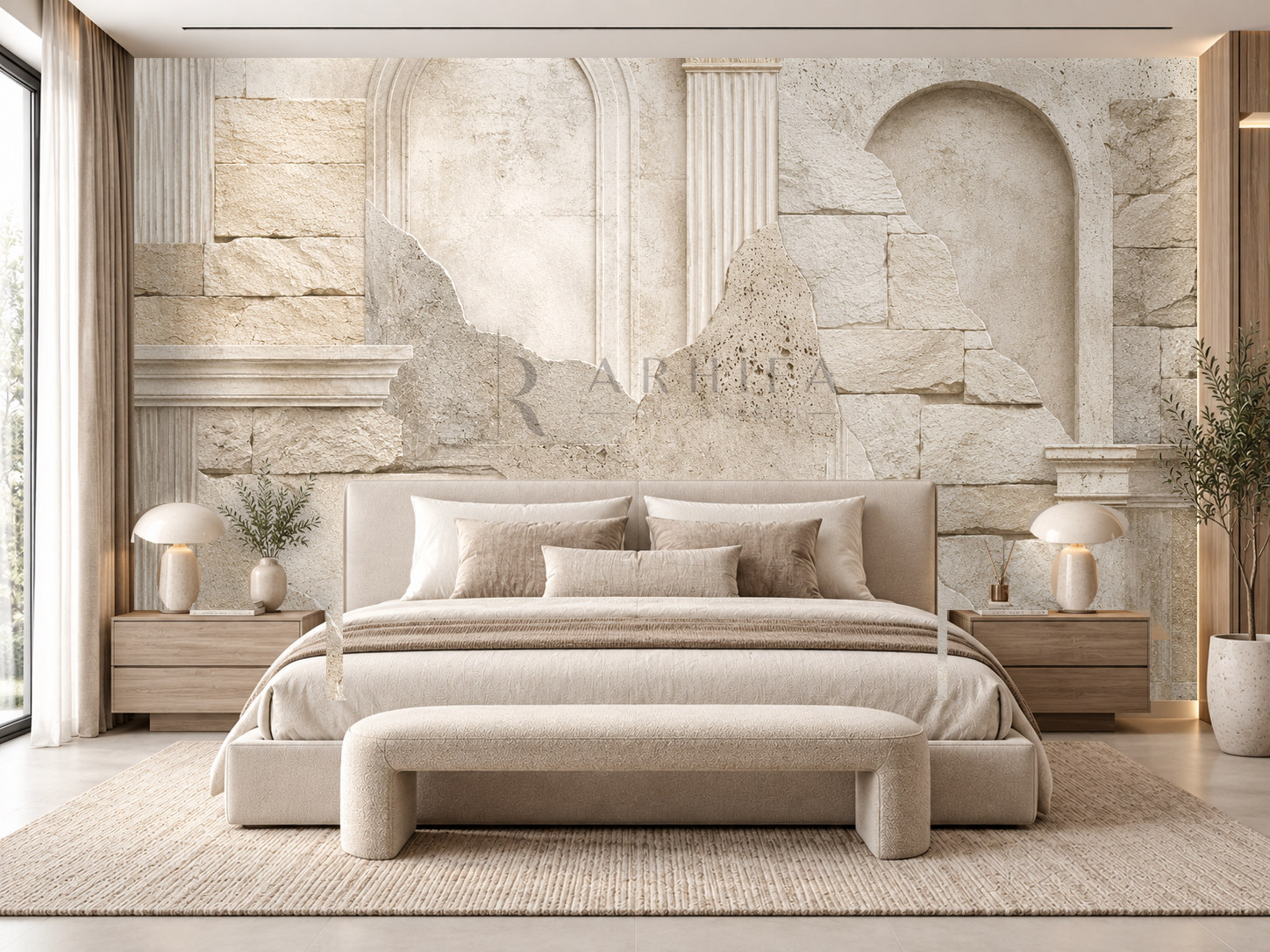 Heritage Stone (Doğal taş ve tarihi mimari hissi) Duvar Kağıdı (LC-011) – görsel 1