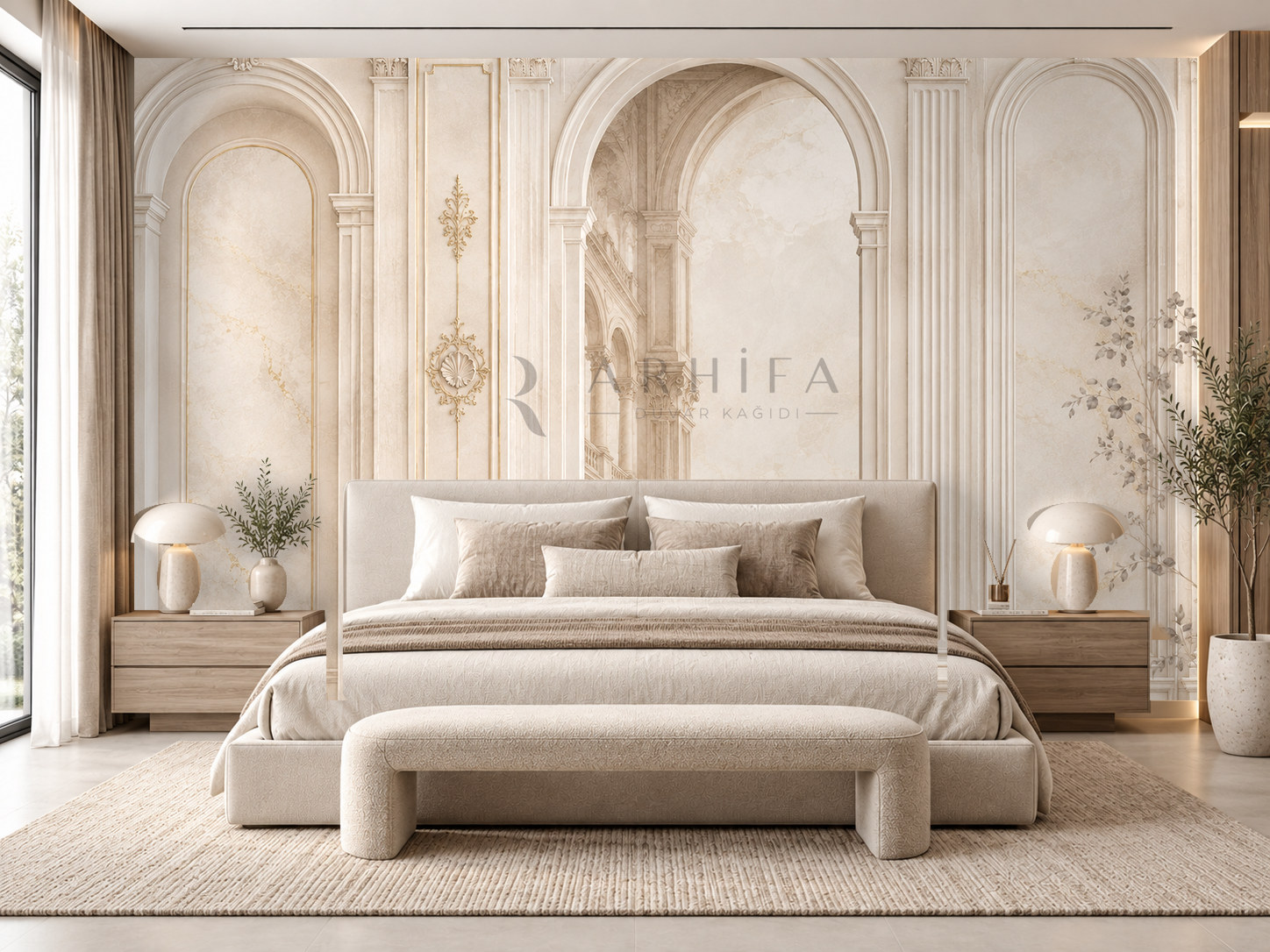 Palazzo Interior (İtalyan saray estetiği ve modern yorum) Duvar Kağıdı (LC-013) – görsel 1