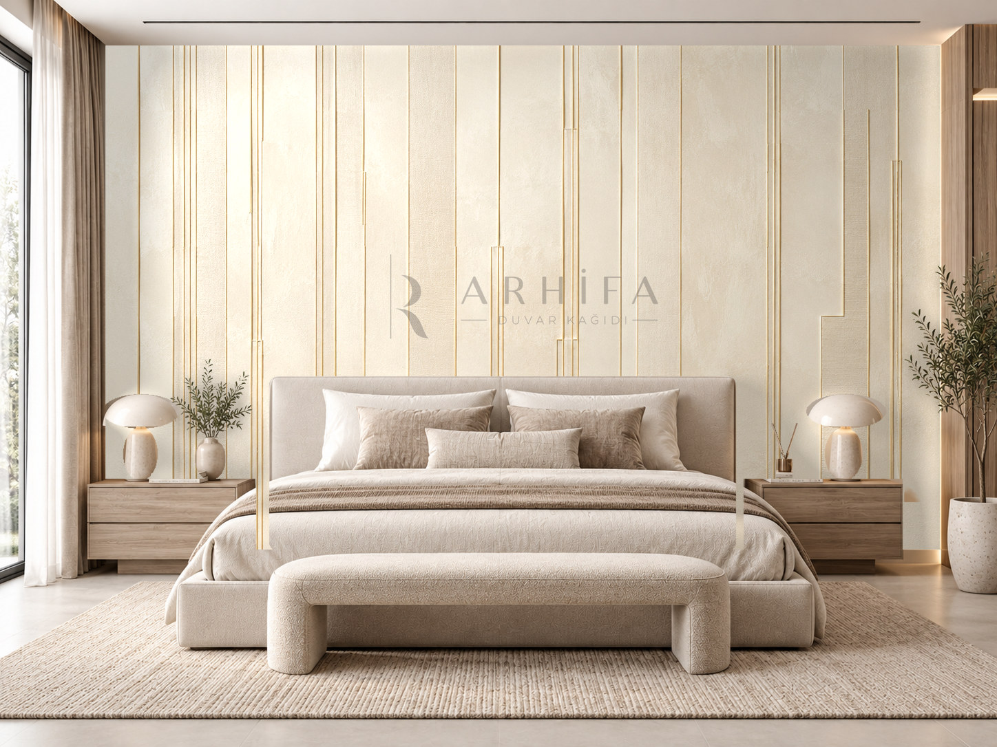 — Champagne Lines Duvar Kağıdı (QL-006) – görsel 1