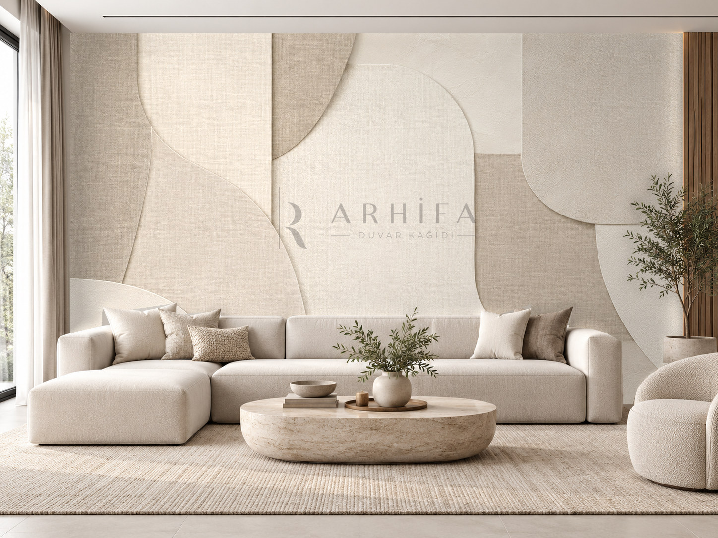 — Sculpted Linen Duvar Kağıdı (QL-009) – görsel 1