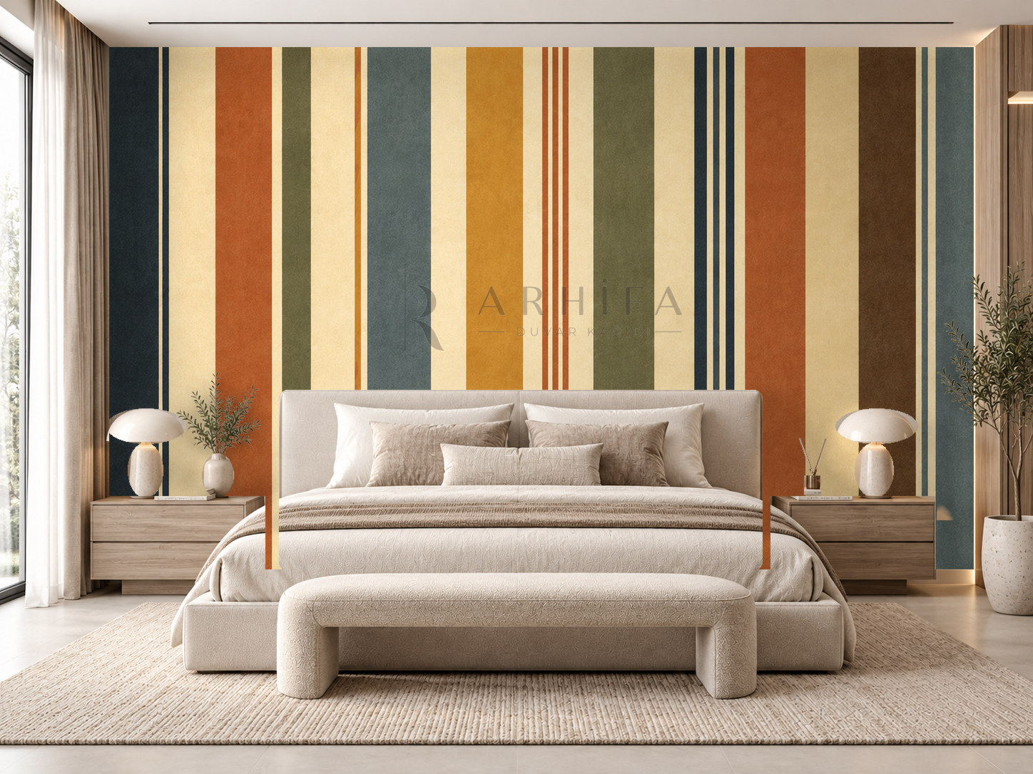 — Vintage Stripes Duvar Kağıdı (RM-006) – görsel 1
