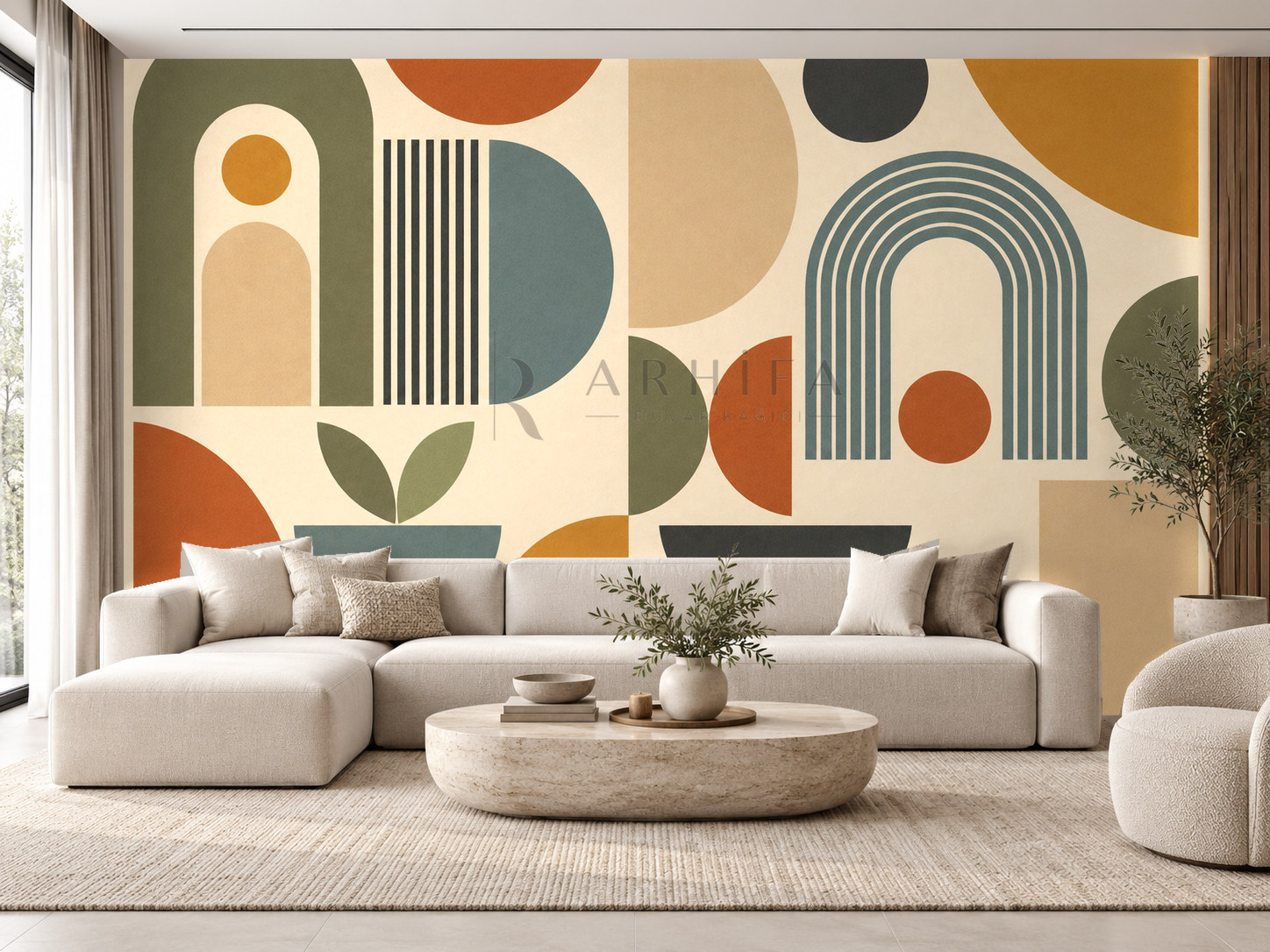 — Mid-Century Balance Duvar Kağıdı (RM-009) – görsel 1