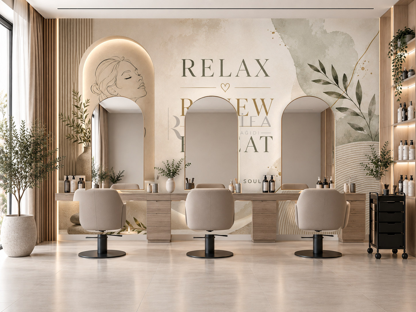 — Relax Renew Repeat Duvar Kağıdı (BW-007)