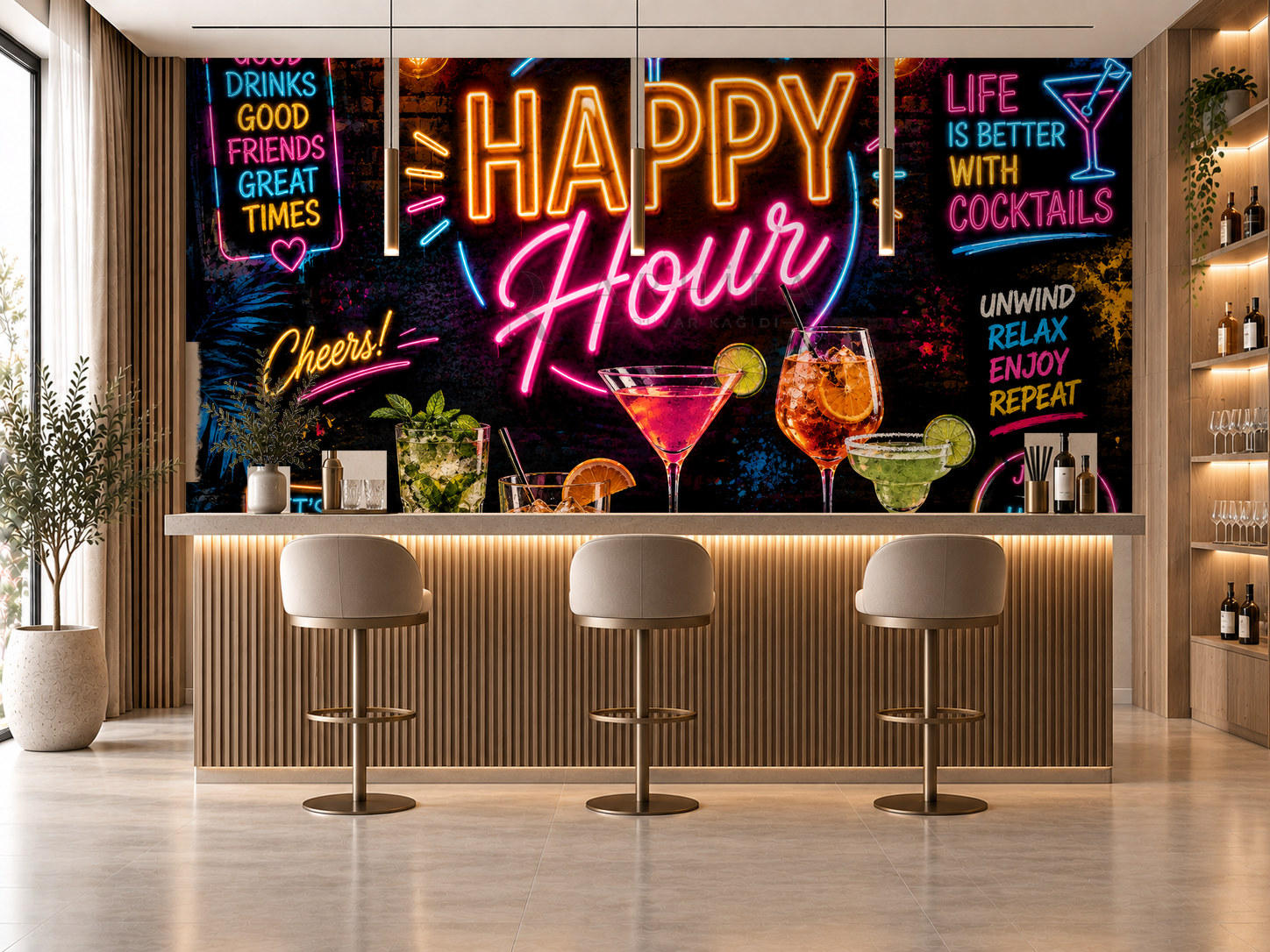 — Happy Hour Duvar Kağıdı (EN-011) – görsel 1