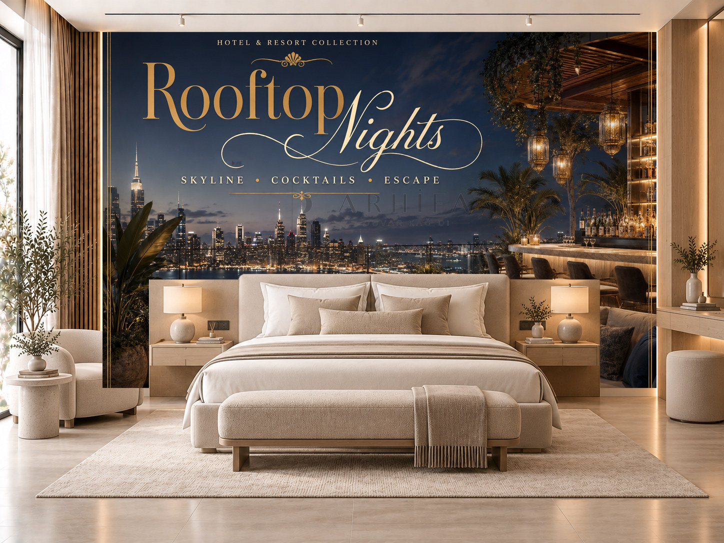 — Rooftop Nights Duvar Kağıdı (HR-009) – görsel 1