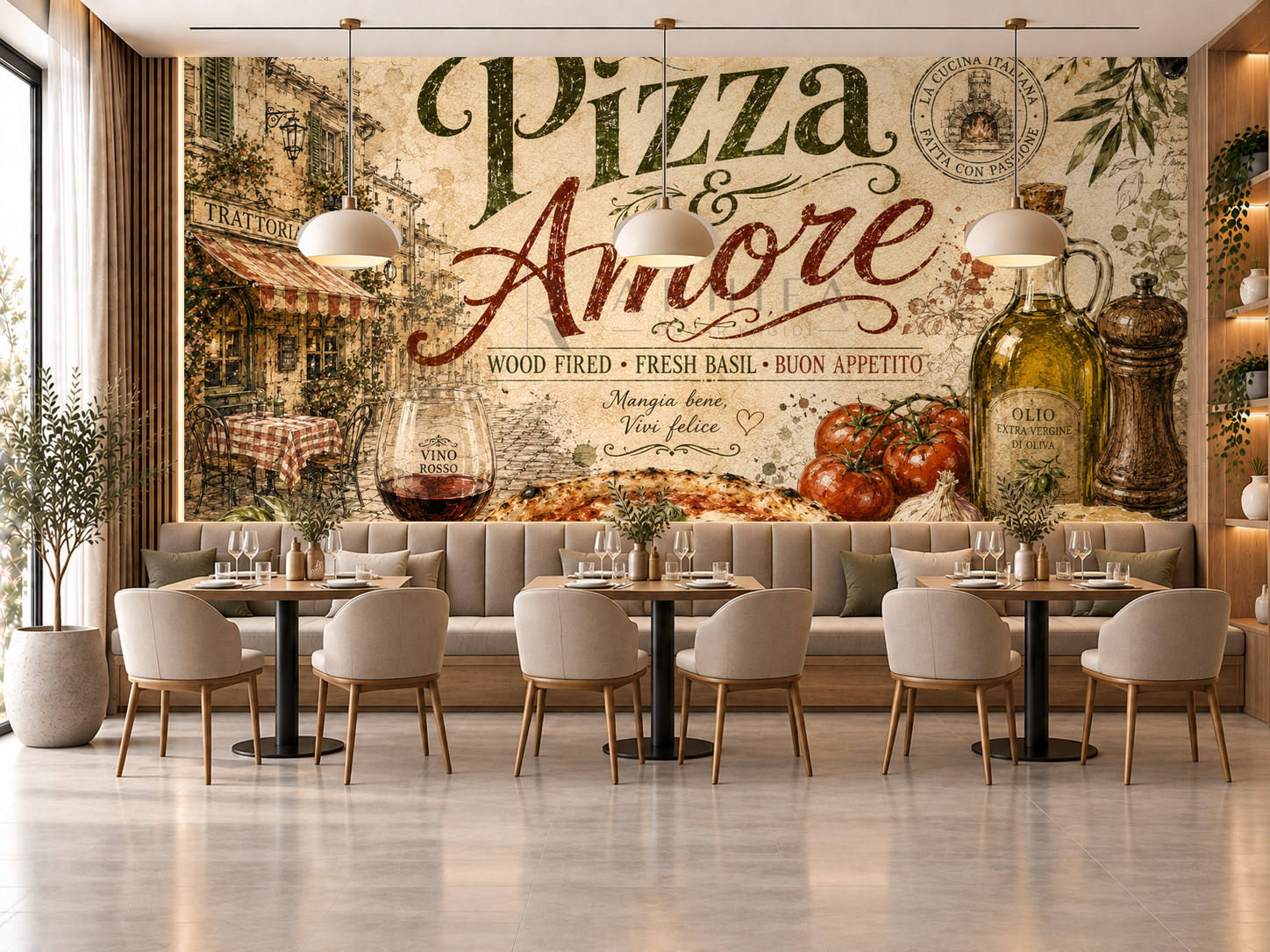 — Pizza & Amore Duvar Kağıdı (RF-003) – görsel 1