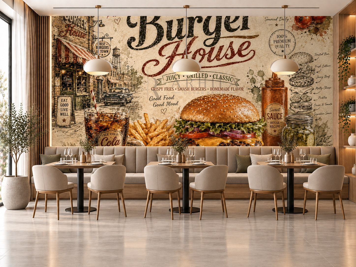 — Burger House Duvar Kağıdı (RF-004) – görsel 1
