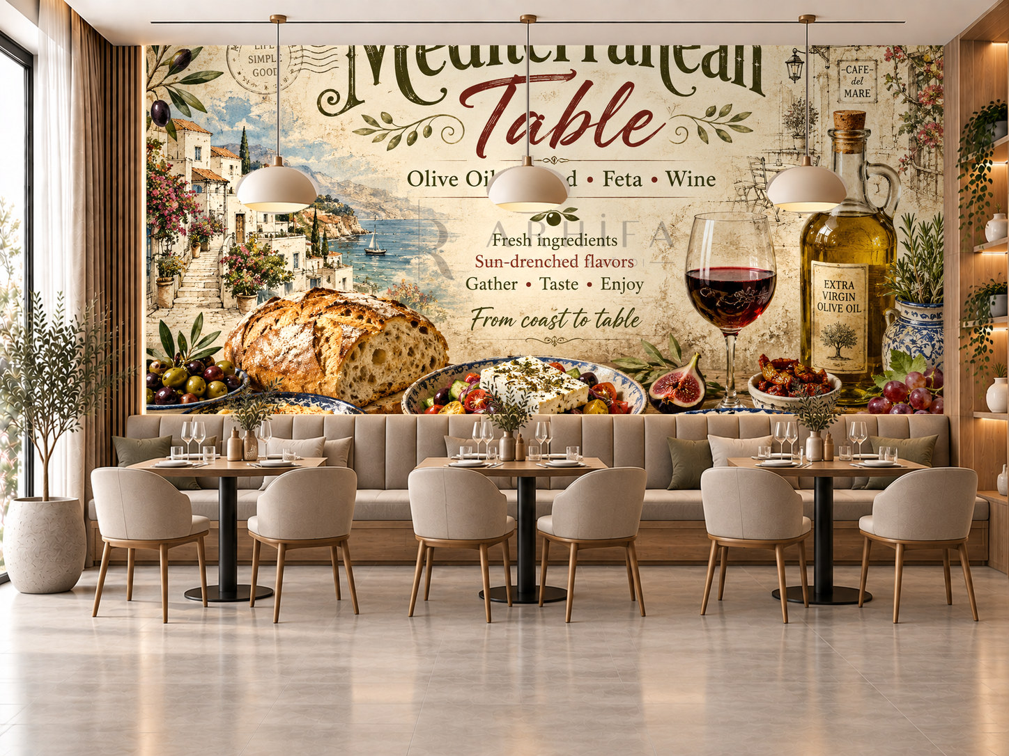 — Mediterranean Table Duvar Kağıdı (RF-007) – görsel 1