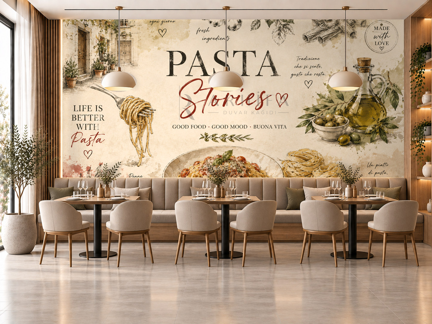— Pasta Stories Duvar Kağıdı (RF-008) – görsel 1