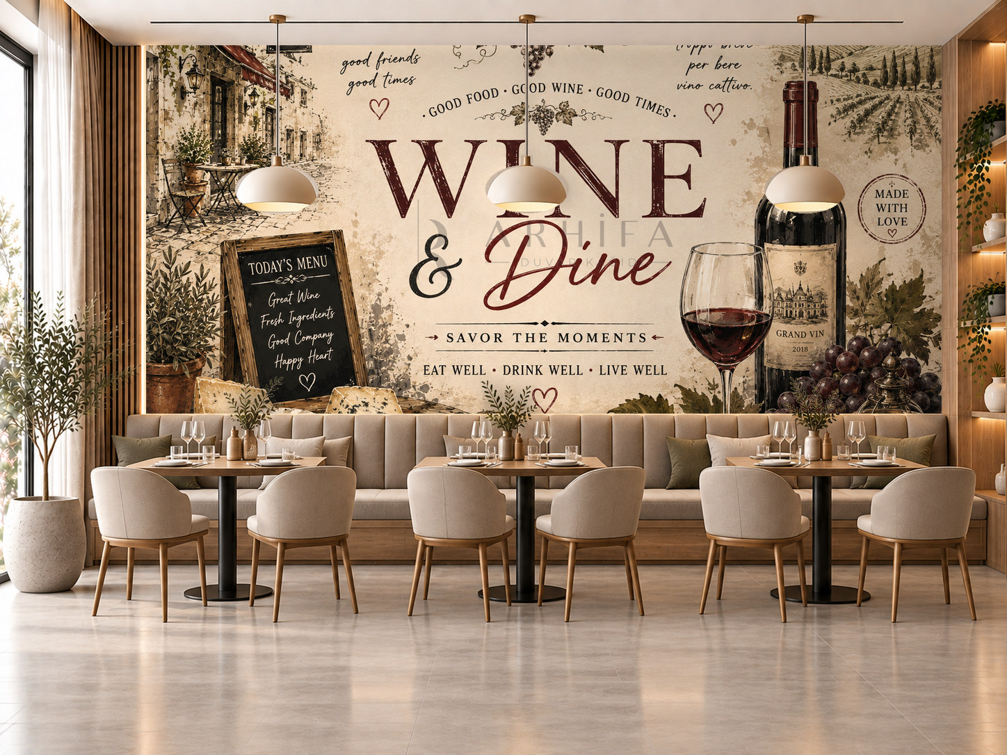 — Wine & Dine Duvar Kağıdı (RF-012) – görsel 1