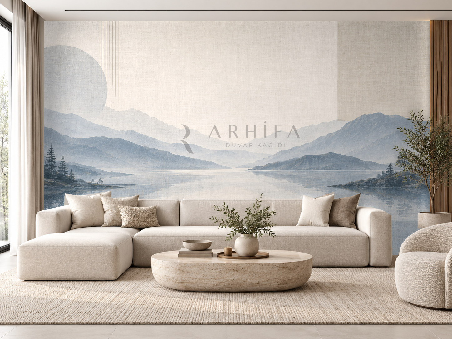 Blue Linen Duvar Kağıdı (DB-011) – görsel 1