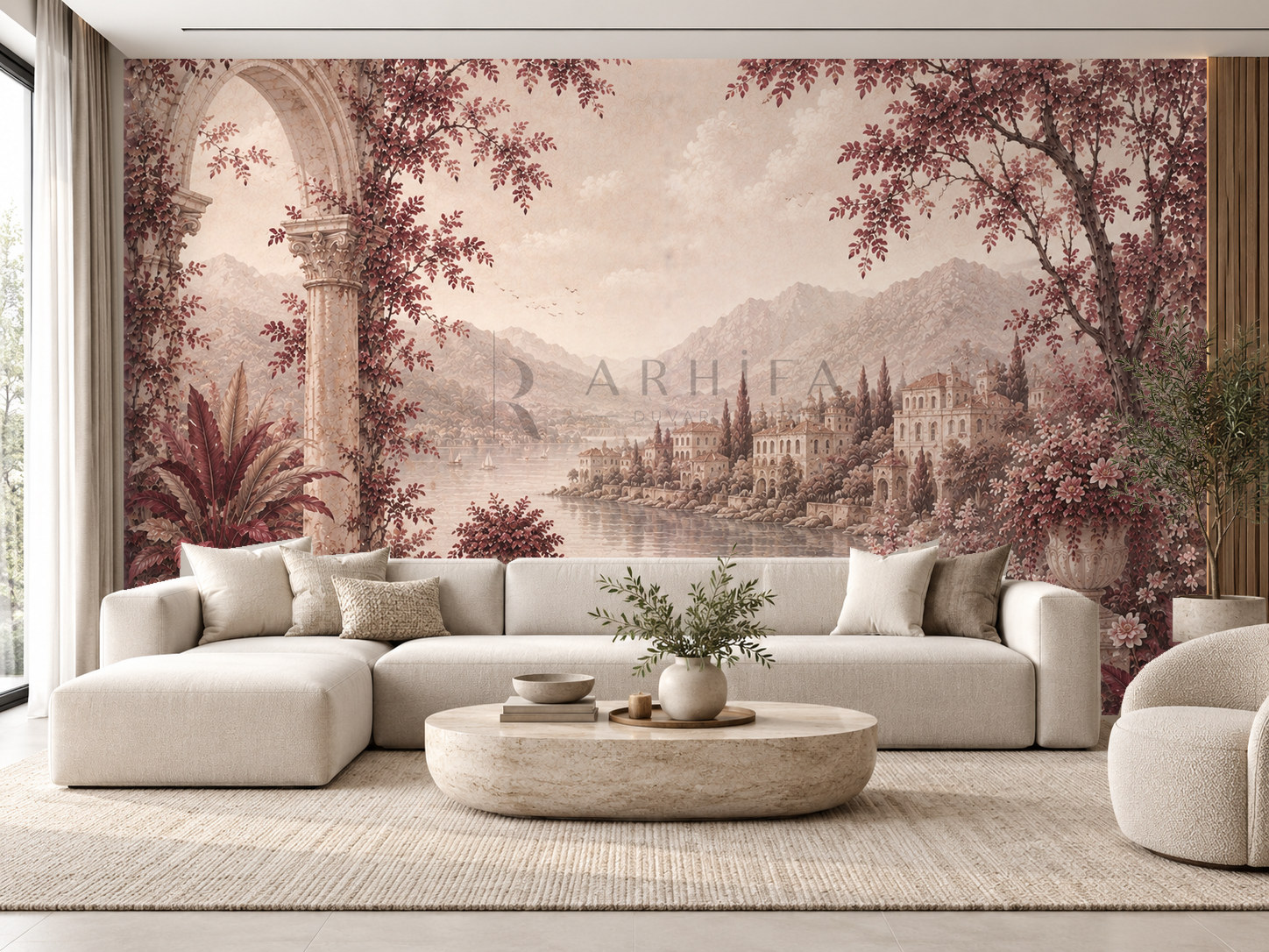 — Burgundy Heritage View Duvar Kağıdı (FMB-003) – görsel 1