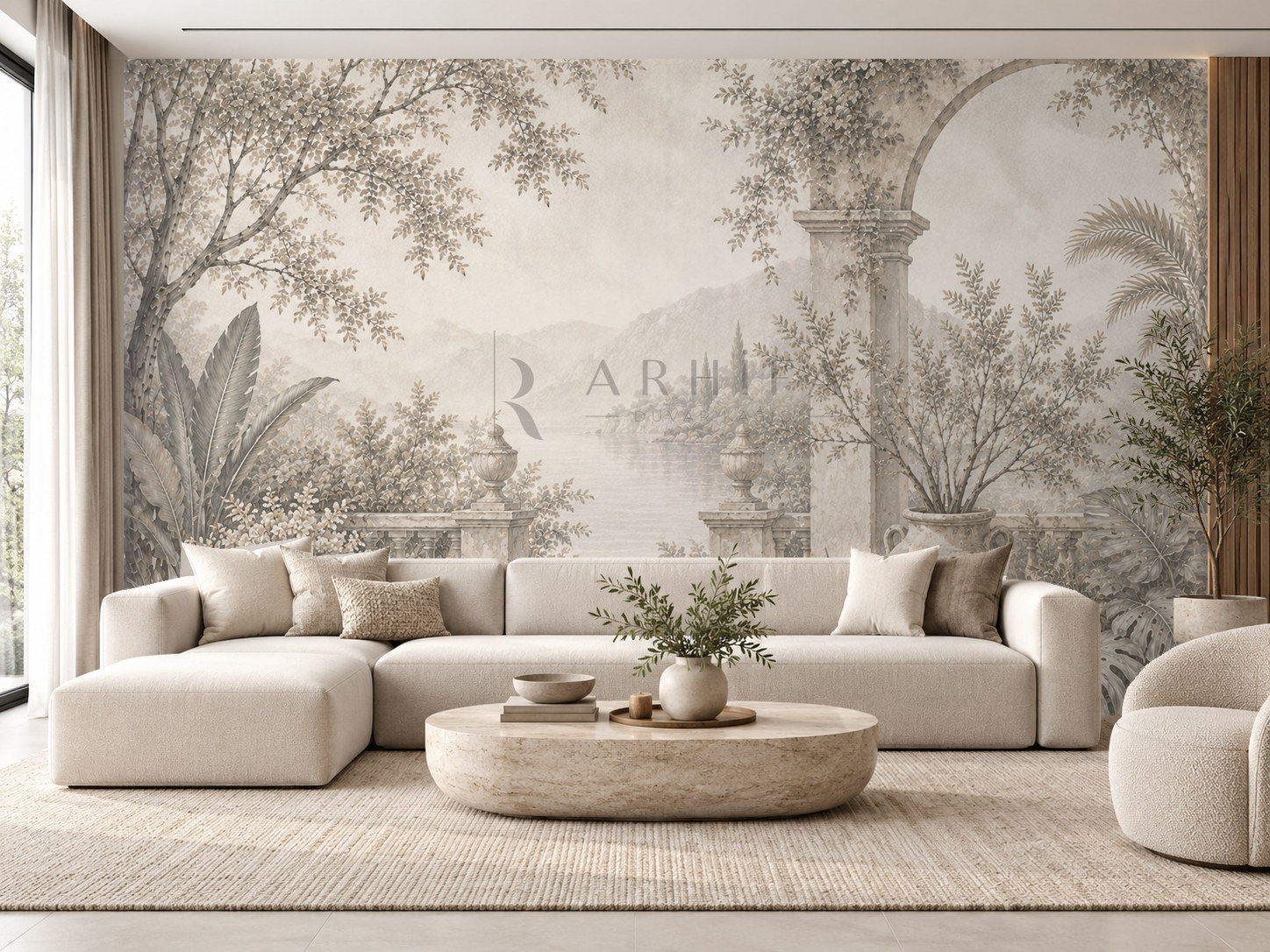 — Stone Garden Terrace Duvar Kağıdı (FMG-006) – görsel 1