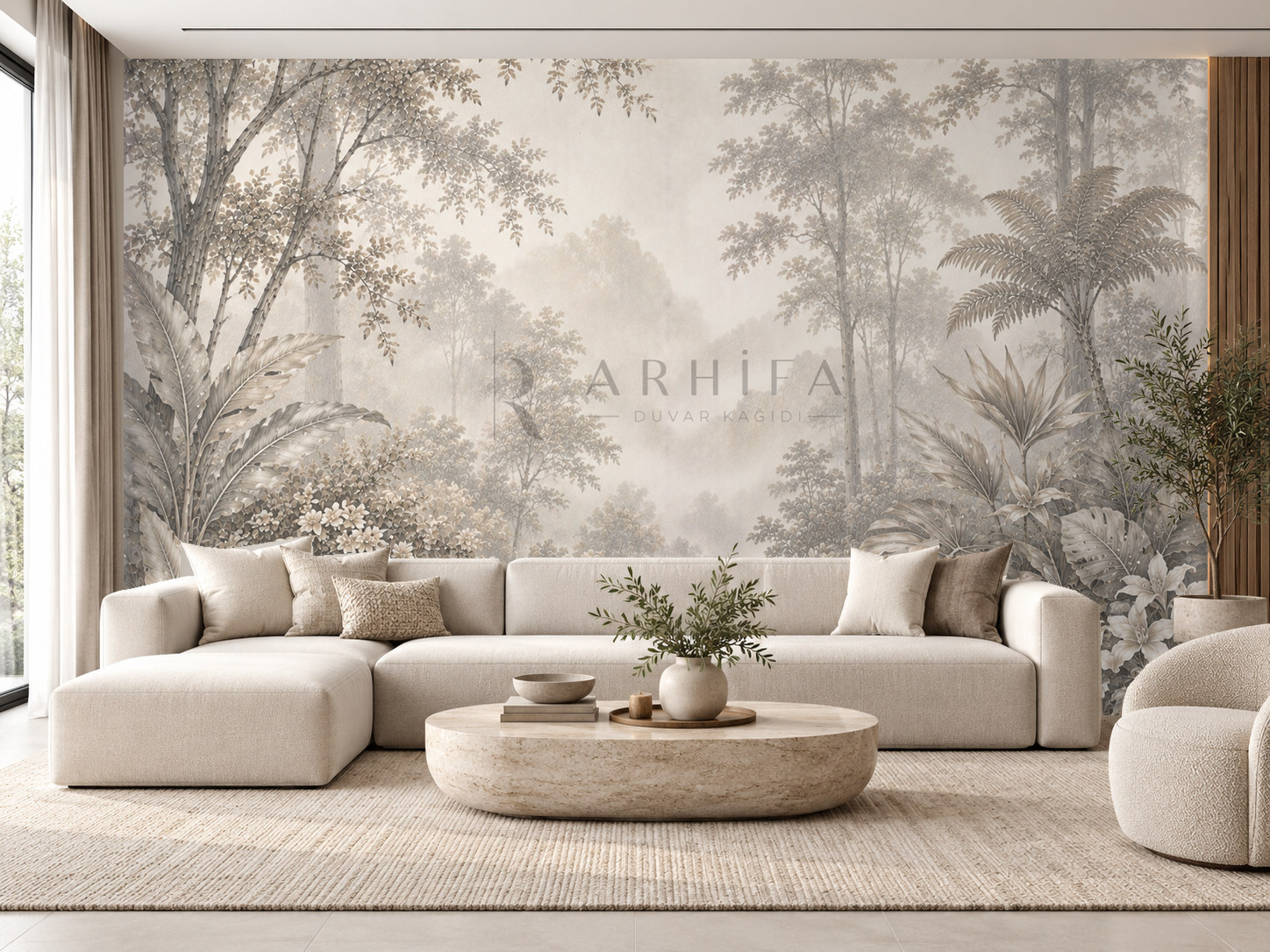 — Misty Botanical Forest Duvar Kağıdı (FMG-009) – görsel 1