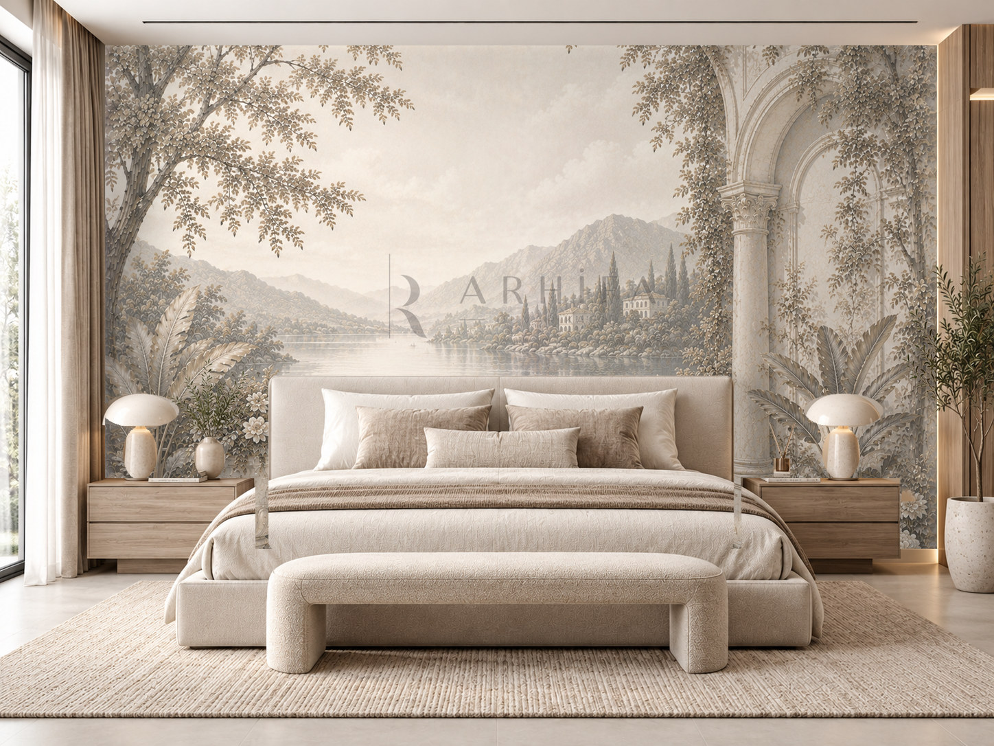— Quiet Lake Garden Duvar Kağıdı (FMG-013) – görsel 1
