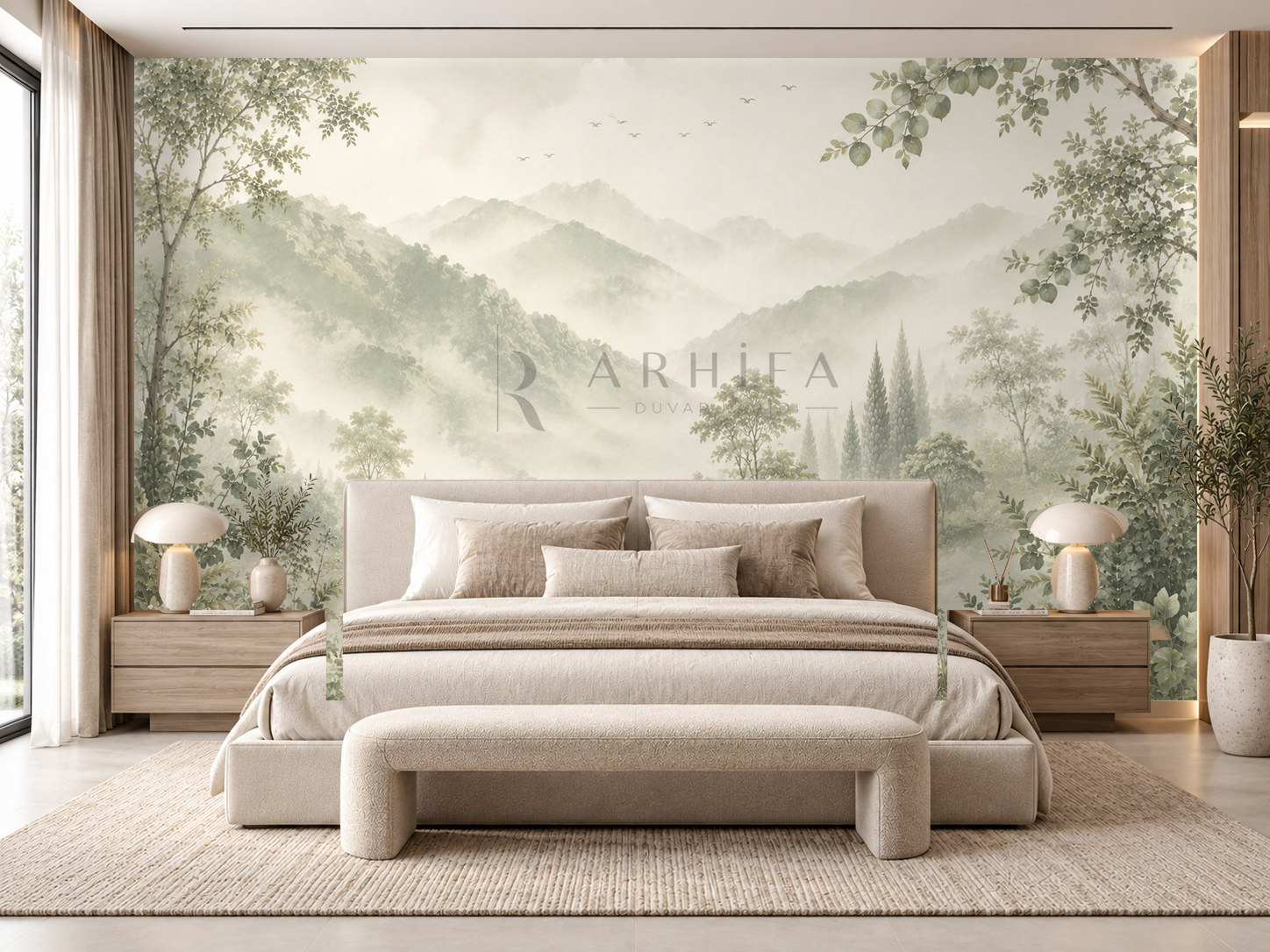 — Misty Sage Landscape Duvar Kağıdı (FMS-002) – görsel 1