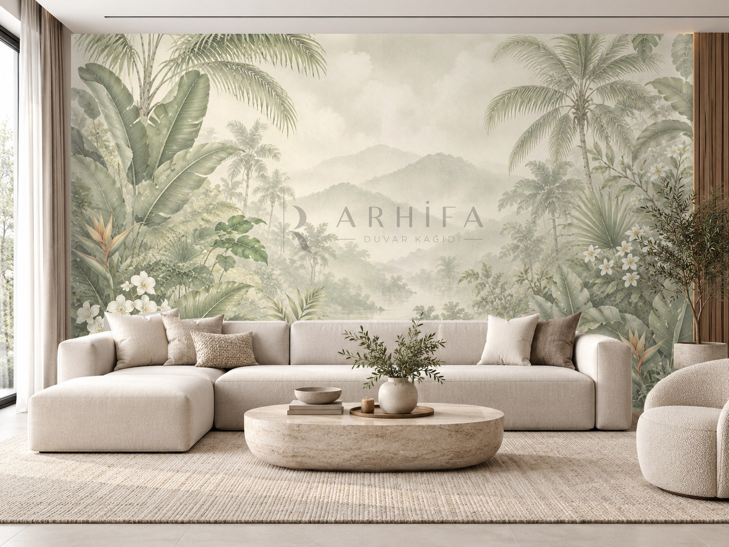 — Quiet Tropical Green Duvar Kağıdı (FMS-005) – görsel 1