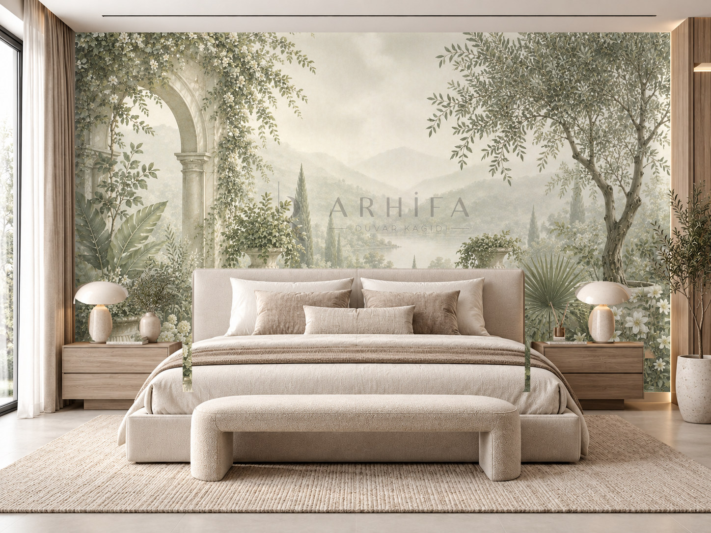 — Sage Garden Terrace Duvar Kağıdı (FMS-006) – görsel 1