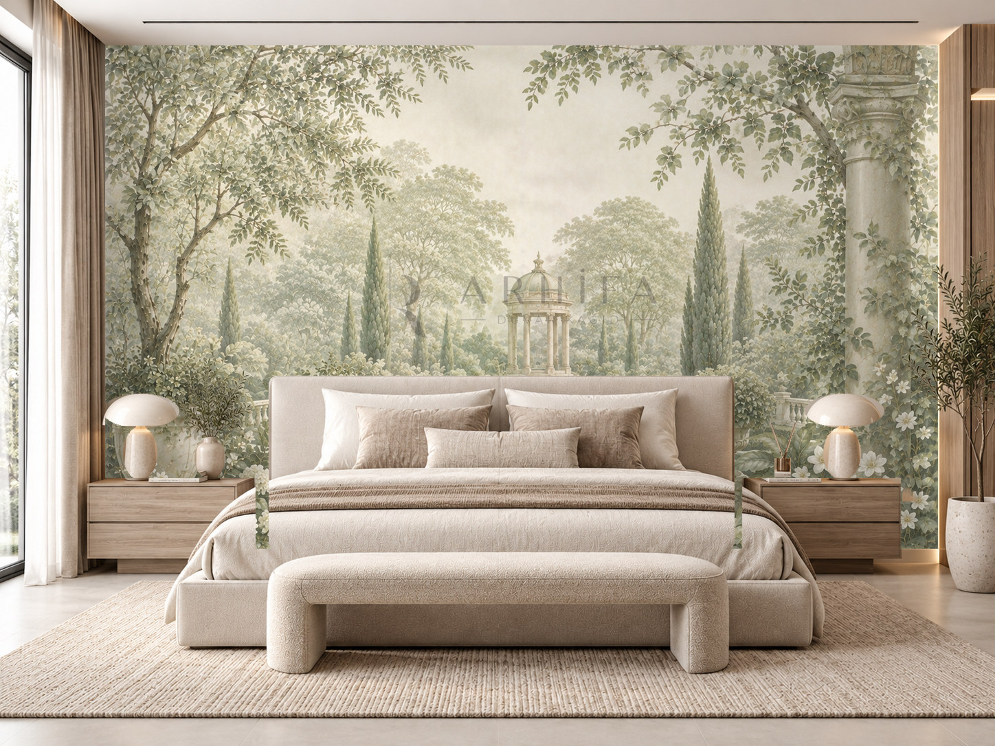 — Classical Sage Garden Duvar Kağıdı (FMS-008) – görsel 1