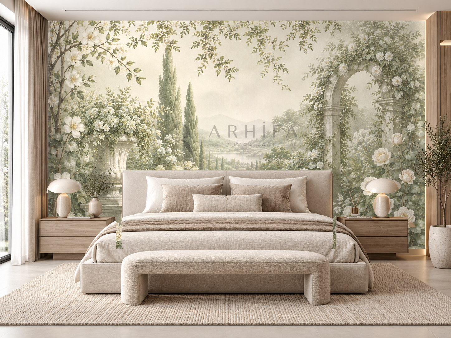 — Sage Blossom Garden Duvar Kağıdı (FMS-014) – görsel 1