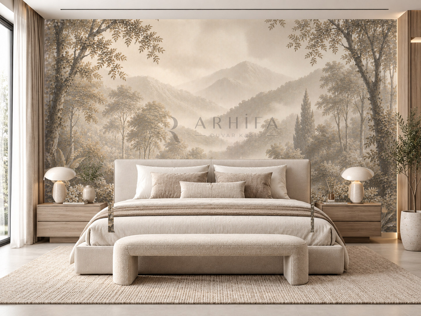 — Misty Woodland Valley Duvar Kağıdı (FMT-007) – görsel 1