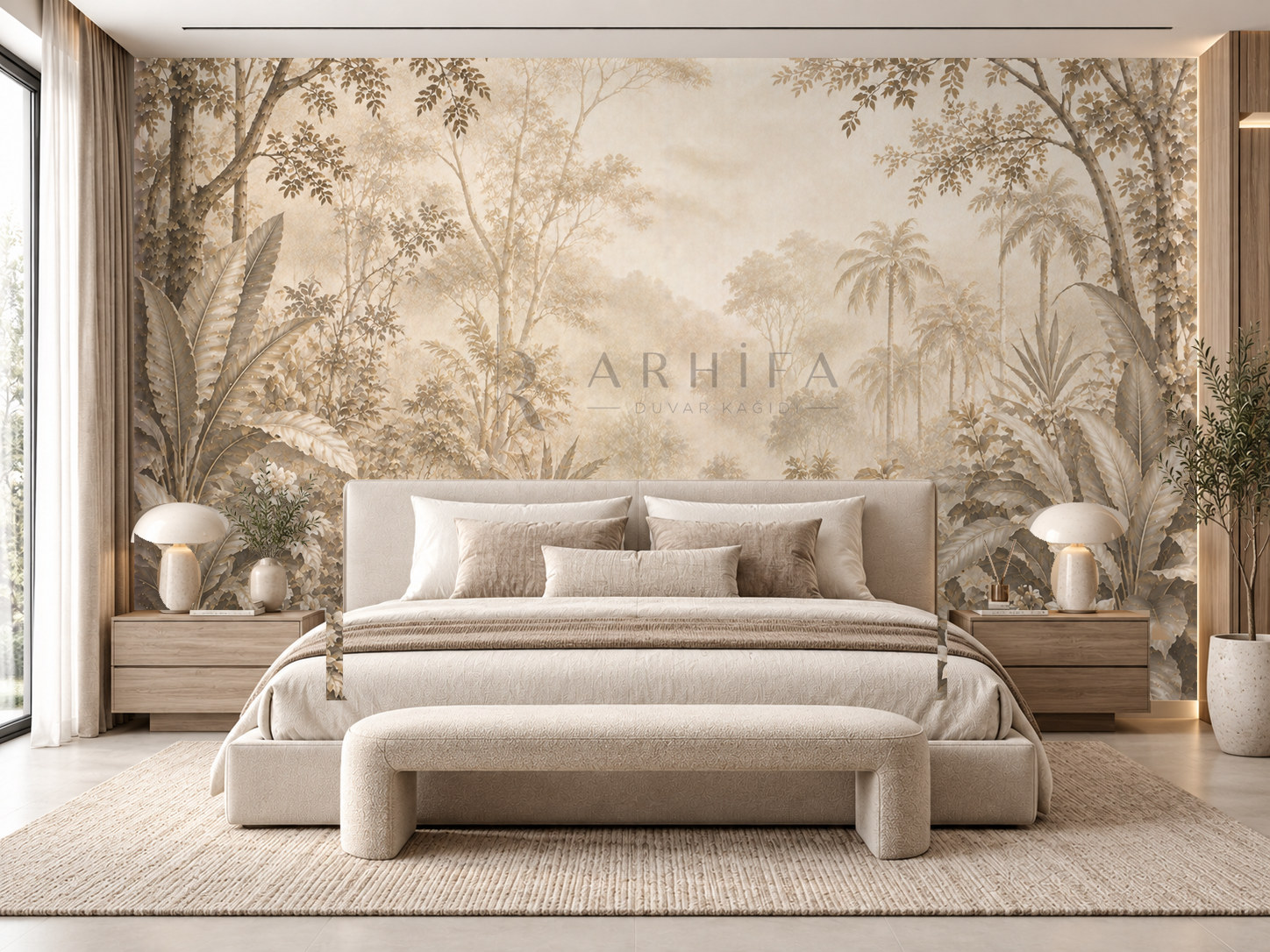 — Soft Botanical Forest Duvar Kağıdı (FMT-009) – görsel 1
