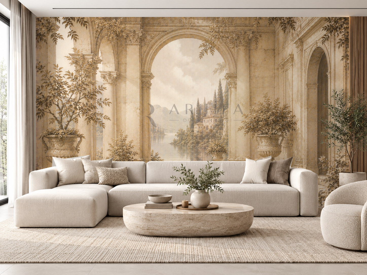 — Warm Classical Architecture Duvar Kağıdı (FMT-012) – görsel 1