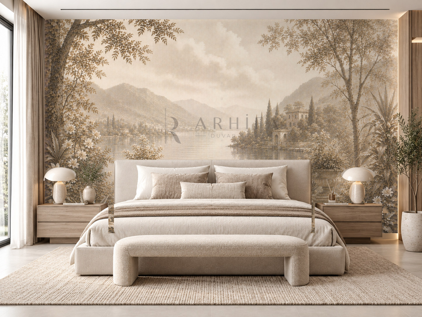 — Quiet Taupe Lake Duvar Kağıdı (FMT-013) – görsel 1