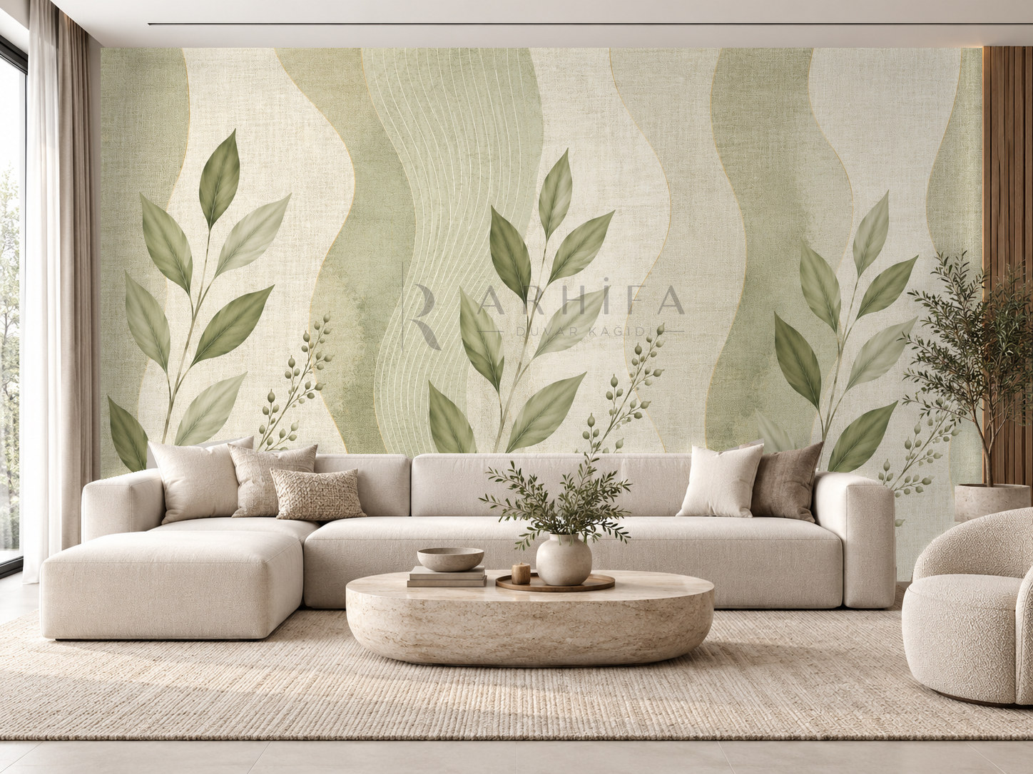 Green Linen Duvar Kağıdı (SC-005) – görsel 1