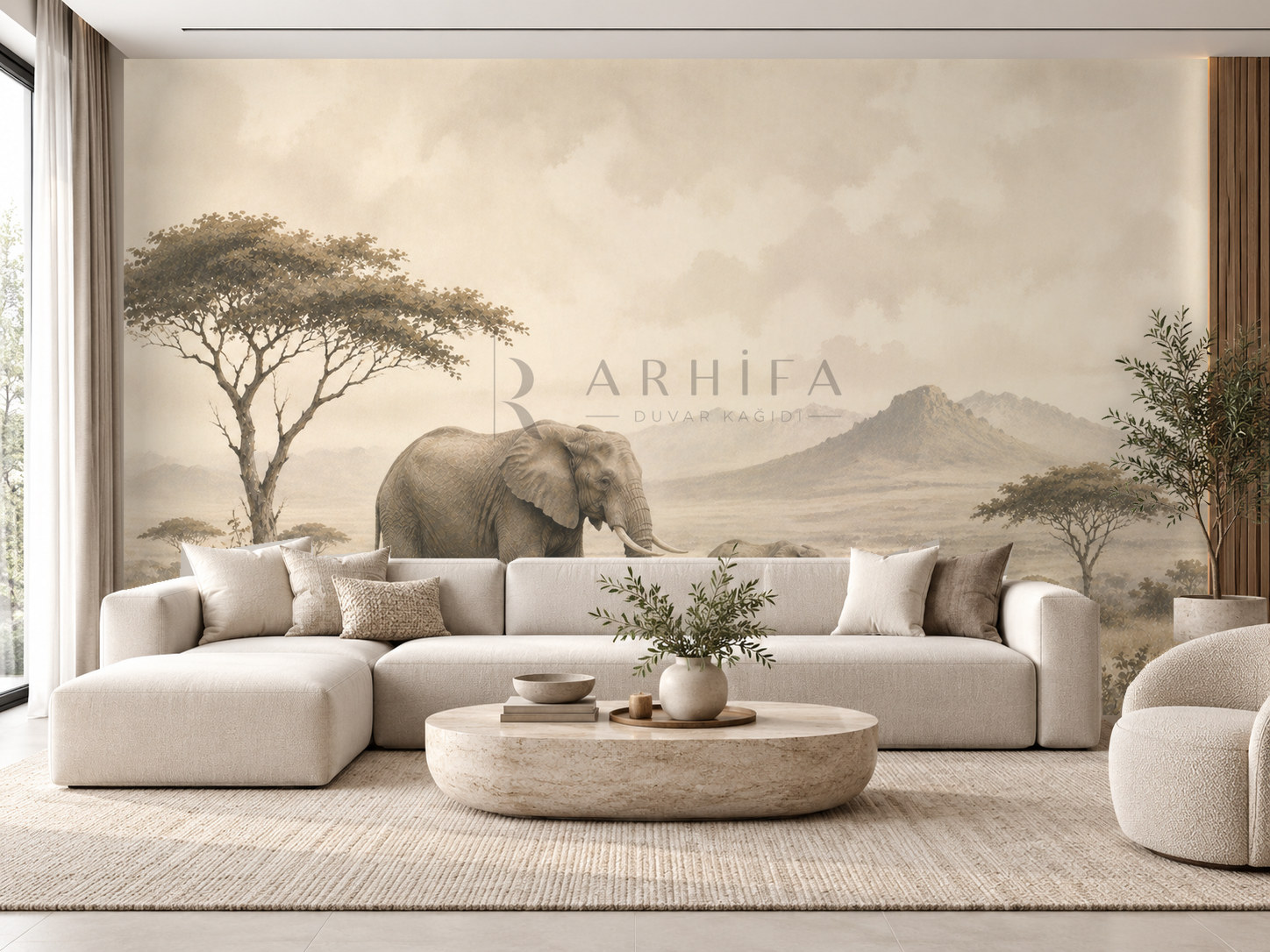 — Elephant Savannah Duvar Kağıdı (WL-006)