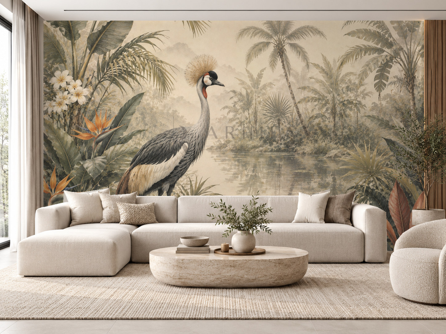 — Tropical Crane Duvar Kağıdı (WL-013) – görsel 1