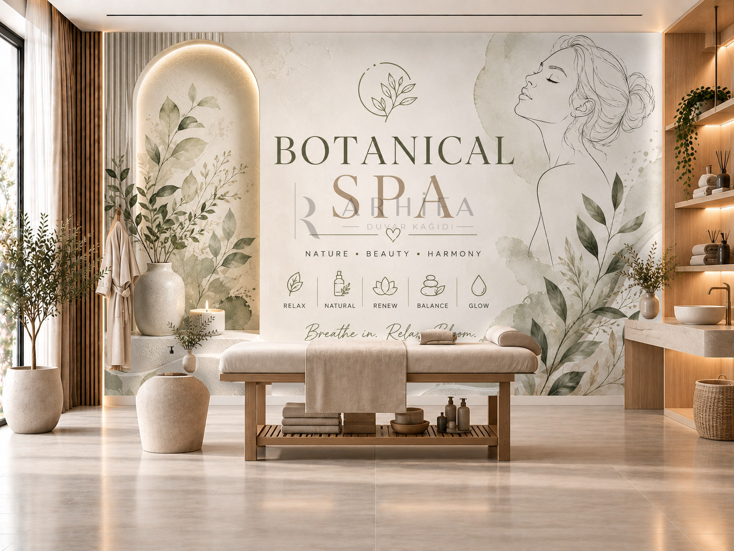 — Botanical Spa Duvar Kağıdı (BW-013)