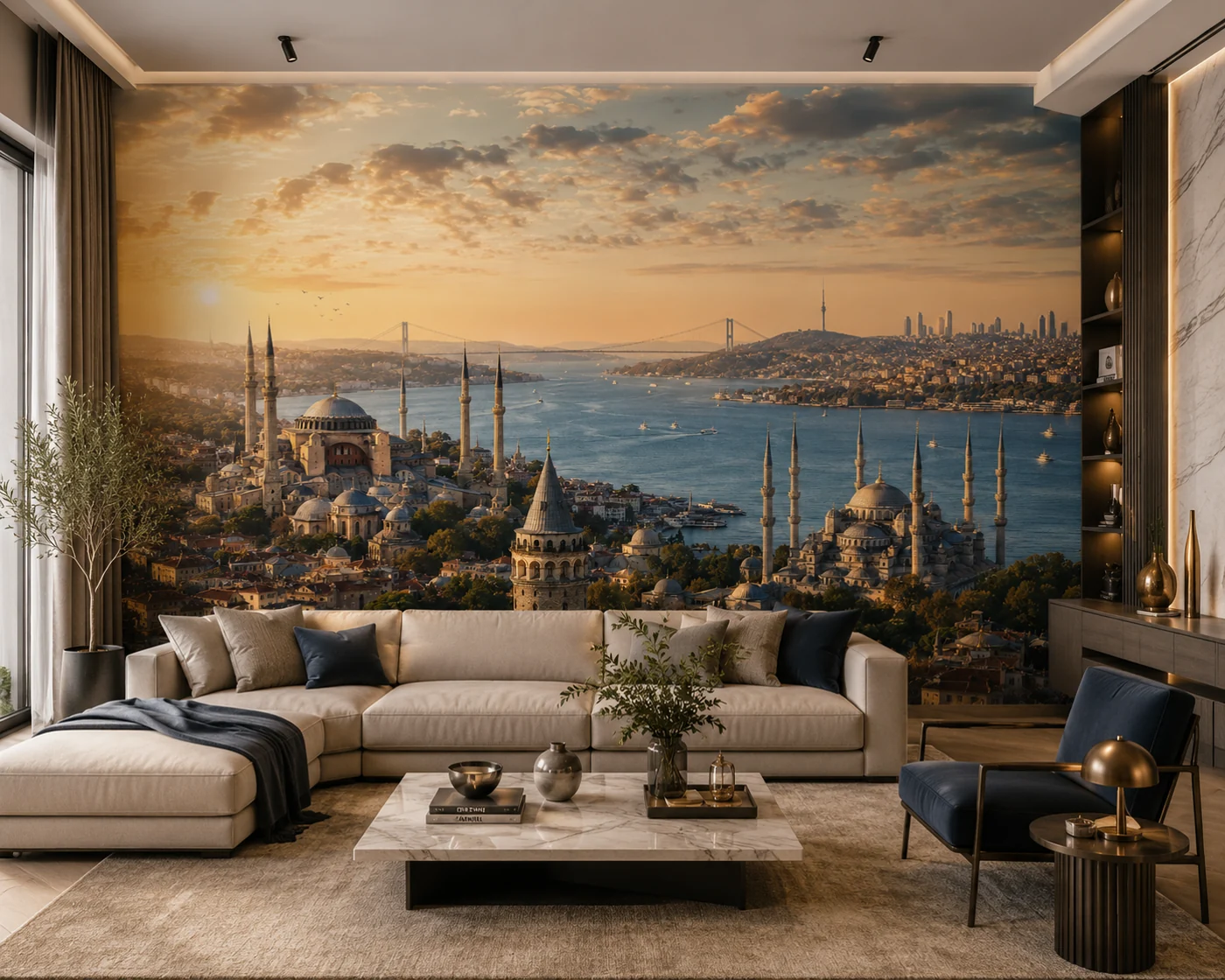 İstanbul - Boğaz Panoraması Duvar Kağıdı (CT-001) — Salon