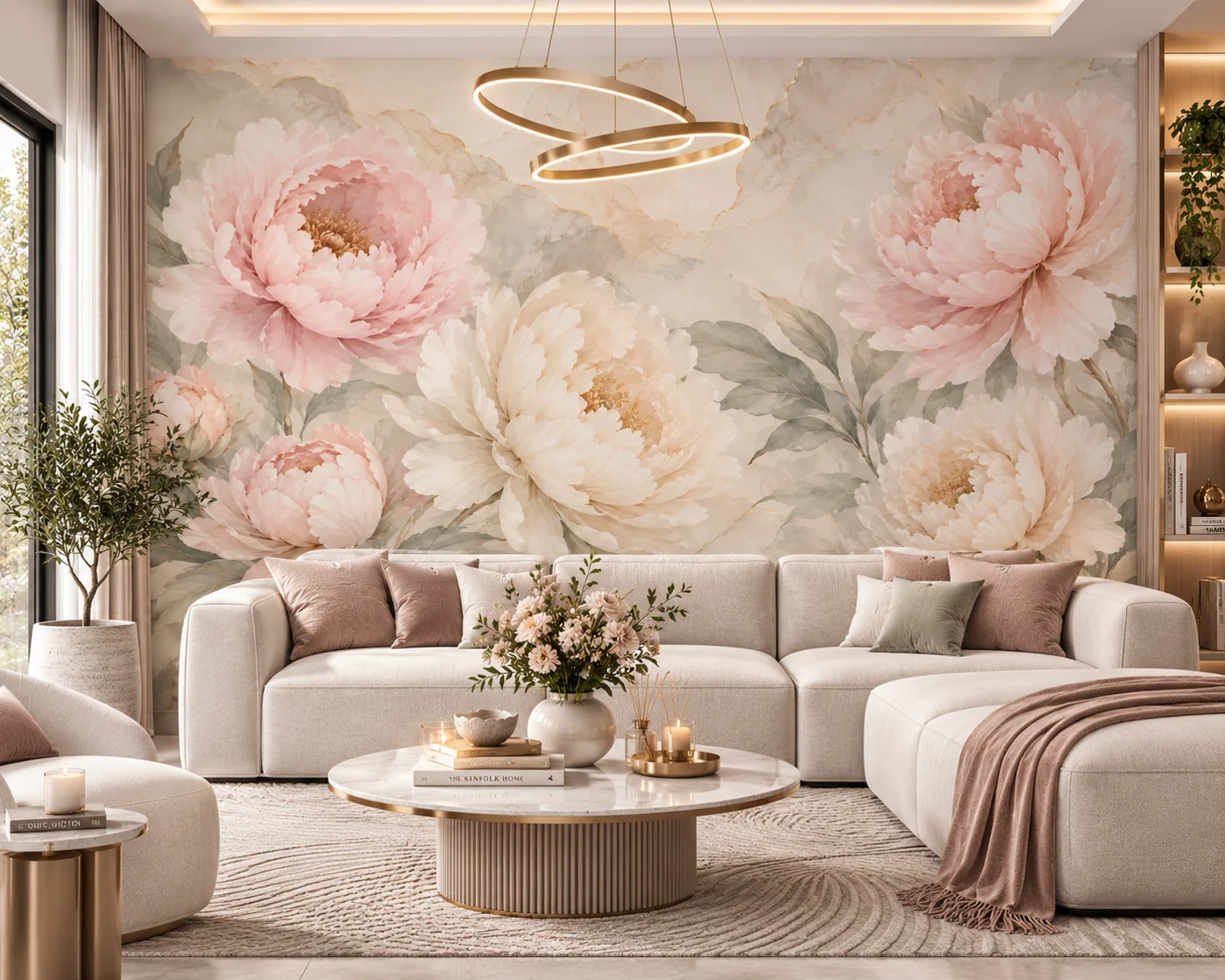 Şakayık Zarafeti - Çiçekli Duvar Kağıdı (FL-001) — Salon