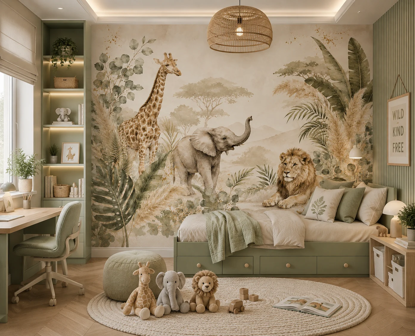 Modern Safari - Çocuk Odası Duvar Kağıdı (SF-001) — Çocuk odası